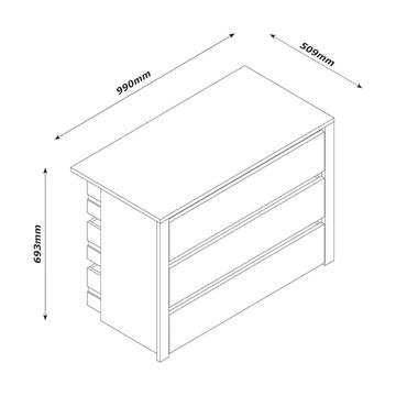 Cassettiera Interna 3 Cassetti per Armadio - 72,3x50,9... - Marino fa Mercato