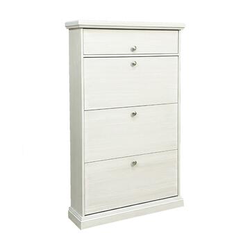 Scarpiera Classica 3 Ribalte Seta Decapè - Arte Povera - 83x23 h128 cm - per Ingresso, Corridoio, Camera da Letto - Made in Italy