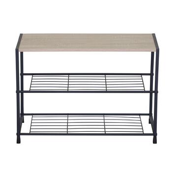 Scarpiera Moderna Salvaspazio Betz 63x30 h43 cm - Rovere/Nero... - Marino Fa Mercato