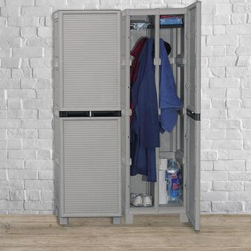 Armadio Spogliatoio in Plastica 50x39 h172 cm con Anta e Separazione Sporco/Pulito