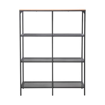 Scaffale per Ufficio 3 Ripiani 100x136x36cm in Metallo Nero
