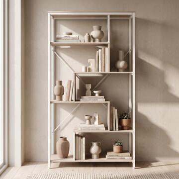 Libreria Moderna 5 Ripiani Zig Zag 85x35 h163 cm con... - Marino Fa Mercato