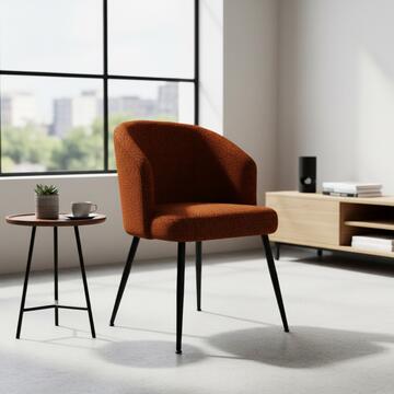 Poltrona Gilly Bouclé Arancio 59x78x59cm