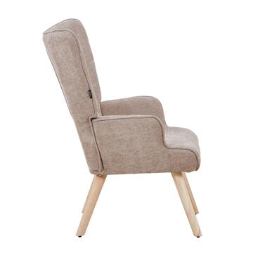 Poltrona Moderna Beige con Gambe in Legno Rovere Calipso... - Marino Fa Mercato