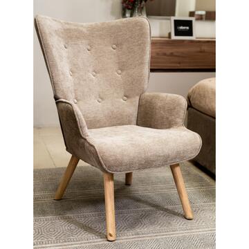 Poltrona Moderna Beige con Gambe in Legno Rovere Calipso... - Marino Fa Mercato