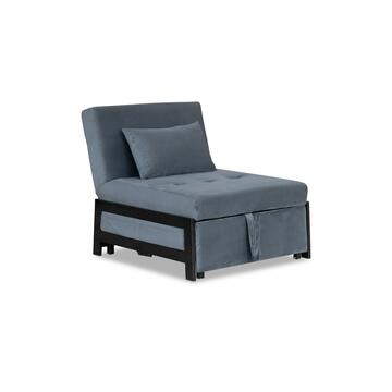 Poltrona letto 1 posto Elsa tessuto grigio con cuscino