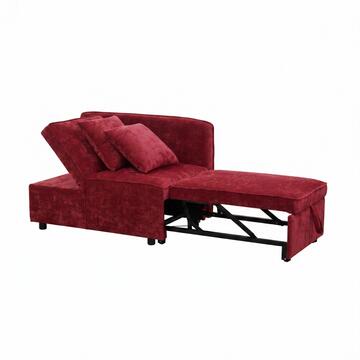 Poltrona Letto Modula Rossa con Letto a Carrello Orizzontale, Seduta Alzabile e 2 Cuscini Sfoderabili, 101x70 h 78cm
