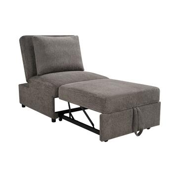 Poltrona Letto Tortora Velaria con Letto a Carrello, Schienale Reclinabile e Cuscino 81x99 h93 cm