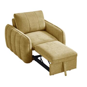 Poltrona Letto Moderna Salvaspazio Colibrì Verde Oliva 106x105 h89 cm con Trapuntatura Verticale Marino Fa Mercato