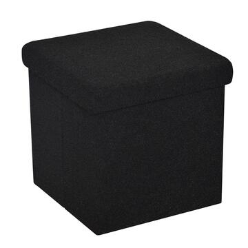 Pouff Bouclé contenitore pieghevole 38x38x38 Nero... - Marino Fa Mercato