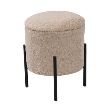 Pouff Bouclé Round diametro 30xh38 bianco / tortora / grigio / nero