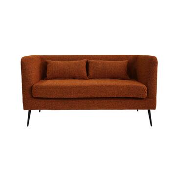 Divano 2 Posti Moderno Bouclé Arancio 144x79x70cm - Marino fa Mercato