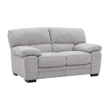 Divano 2 Posti Classico Terry Grigio 150x85 h90 cm, Divano Lineare con Ampi Braccioli