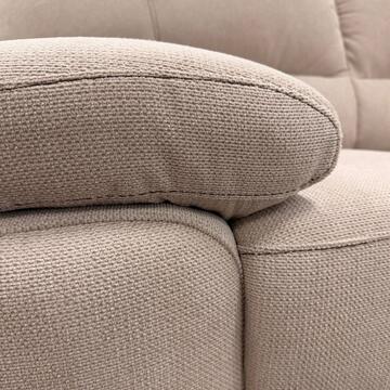 Divano 2 Posti Classico Terry Beige 150x85 h90 cm, Divano Lineare con Ampi Braccioli