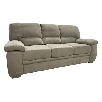 Divano 3 posti Milano, tessuto morbido grigio chiaro, 195x88x92