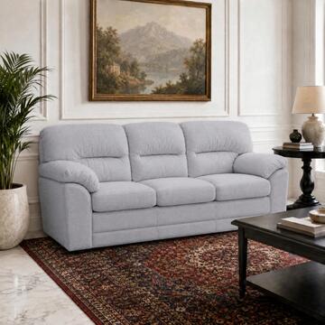 Divano 3 Posti Classico Bali Grigio 200x85 h90 cm, Divano Lineare Made in Italy
