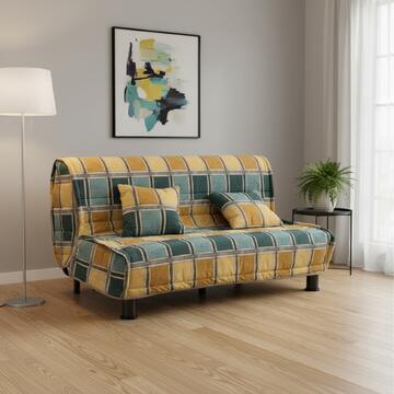 Divano Letto Bomber Havana 2 posti, 125x85x94 cm, con Cuscini