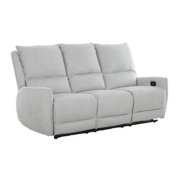 Divano Eira 3 Posti Reclinabile 207x94 h101 cm Grigio Chiaro