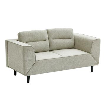 Divano Letto 2 Posti Salvaspazio Tortora con Braccioli Rotanti e Telaio in Legno/Metallo Jair