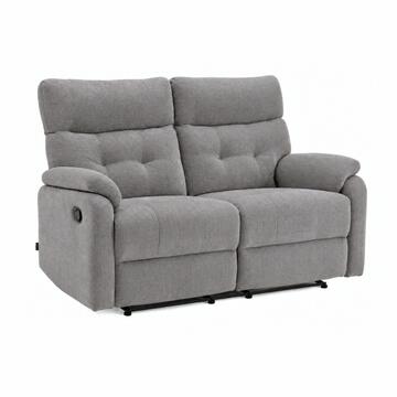 Divano 2 Posti Reclinabile Manualmente Nubo Grigio 140x75 h103 cm con Poggiapiedi Elevabili Marino Fa Mercato