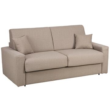 Divano letto Livia classico 2 posti, tessuto beige...