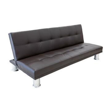Divano letto Sidney 3 posti cioccolato da ufficio, design moderno ecopelle