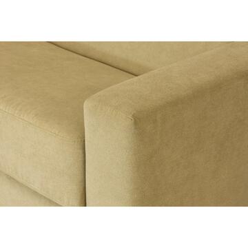 Divano letto Mattia in tessuto verde con cassettone, 195x95x88