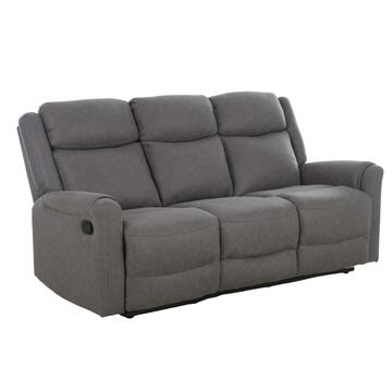 Divano Bardo 3 Posti Reclinabile 192x90 h101 cm Grigio