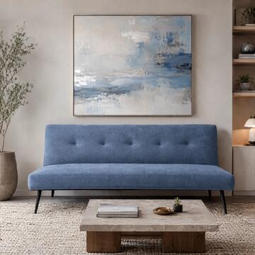 Divano Letto Clic Clac Velix Blu 3 Posti 179x86 h84 cm con Gambe in Ferro