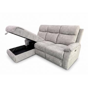 Divano 3 Posti Naly Greige con Recliner Elettrico +... - Marino Fa Mercato