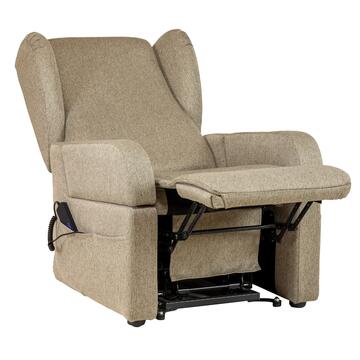 Poltrona motorizzata Viky con meccanismo relax, 2 motori + carrello e braccioli estraibili - Beige