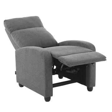 Poltrona Kippy Grigio Scuro, Reclinabile Manualmente, 70x80 h 100 cm