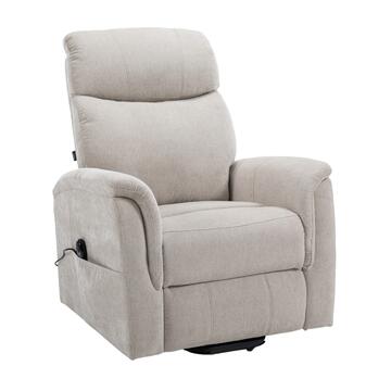 Poltrona Motorizzata Solea Beige - 2 Motori + Telecomando 4 Funzioni - 2 Tasche Laterali - 97x80 h107 cm Poltrona Motorizzata Solea Beige - 2 Motori + Telecomando...