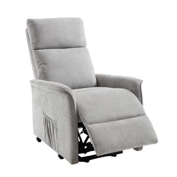 Poltrona Motorizzata Essenza Beige - 1 Motore + Telecomando 2 Funzioni - 2 Tasche Laterali - 93x73 h 105 cm