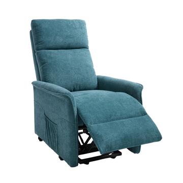 Poltrona Motorizzata Essenza Petrolio - 1 Motore + Telecomando 2 Funzioni - 2 Tasche Laterali - 93x73 h 105 cm