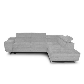 Divano letto angolare dx Casablanca con contenitore, grigio chiaro