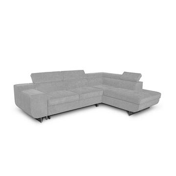 Divano letto angolare dx Casablanca con contenitore, grigio chiaro