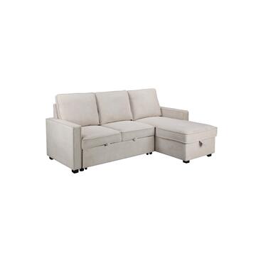 Divano Prisco 3 Posti + Chaise Longue, Reversibile - Beige
