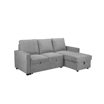 Divano Prisco 3 Posti + Chaise Longue, Reversibile - Grigio