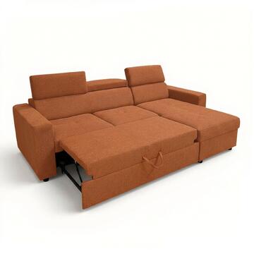 Divano Letto Angolare Kiara Ruggine - 3 Posti Reversibile... - Marino Fa Mercato