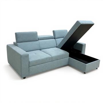 Divano Letto Angolare Kiara Ice Blue - 3 Posti Reversibile... - Marino Fa Mercato