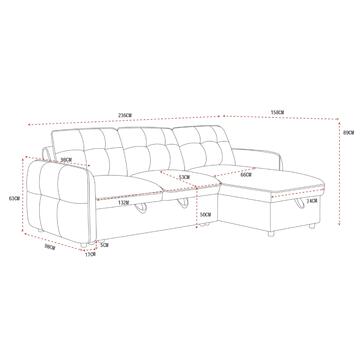 Divano Letto Angolare 3 Posti Reversibile Quincy Arancione... - Marino Fa Mercato
