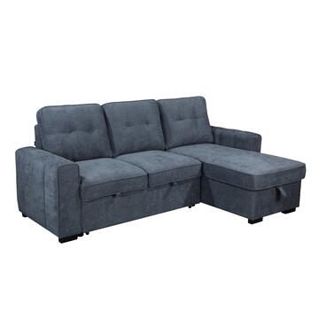 Divano Letto Angolare 3 Posti Reversibile Gael Petrolio...