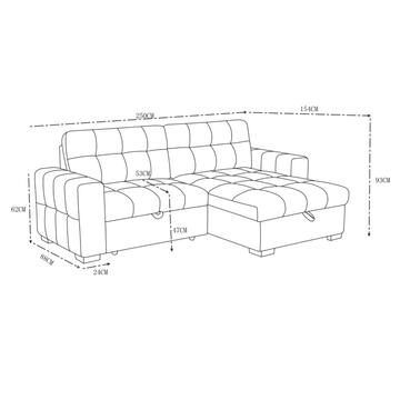 Divano Letto Angolare Reversibile Eclisse Beige 3 Posti... - Marino Fa Mercato