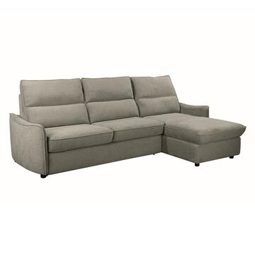 Divano Letto Angolare Yanis Tortora 3 Posti con Chaise Longue Reversibile 271x165 h102 cm Marino Fa Mercato