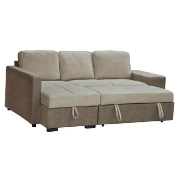 Divano letto angolare Sx Stuby Tortora/Beige con vano... - Marino fa Mercato