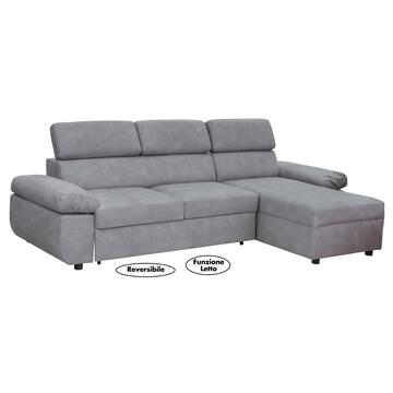 Divano letto angolare reversibile Living 3 posti Grigio