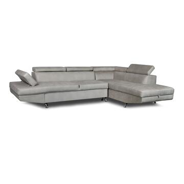 Divano letto angolare dx Rio con vano contenitore grigio...