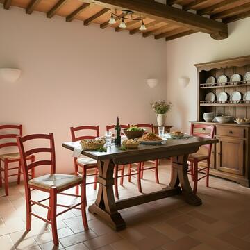 Sedia tradizionale Paesana in legno rosso con seduta... - Marino fa Mercato