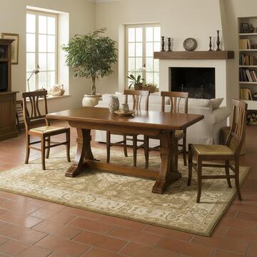 Sedia rustica in legno con seduta in paglia intrecciata - Marino fa Mercato